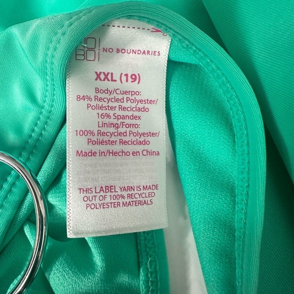 NWT No Boundaries Teal One Piece Swimsuit size XXL (19) juniors - Picture 12 of 12